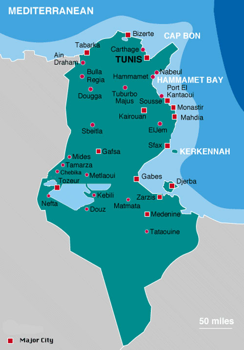 Map of Tunisia