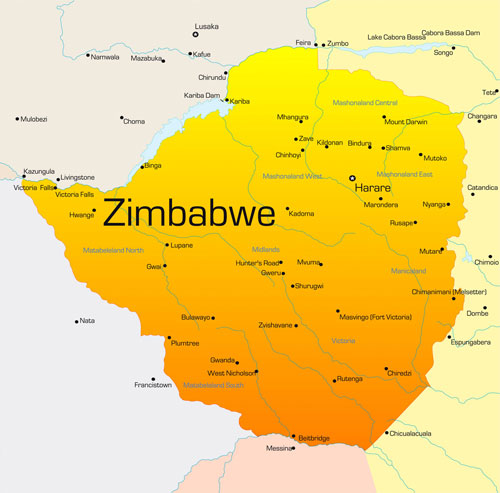 Map of Zimbabwe