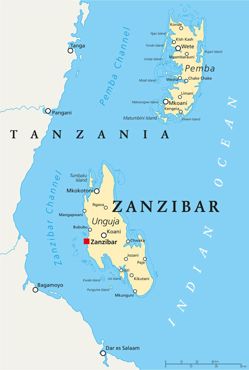 Map of Zanzibar